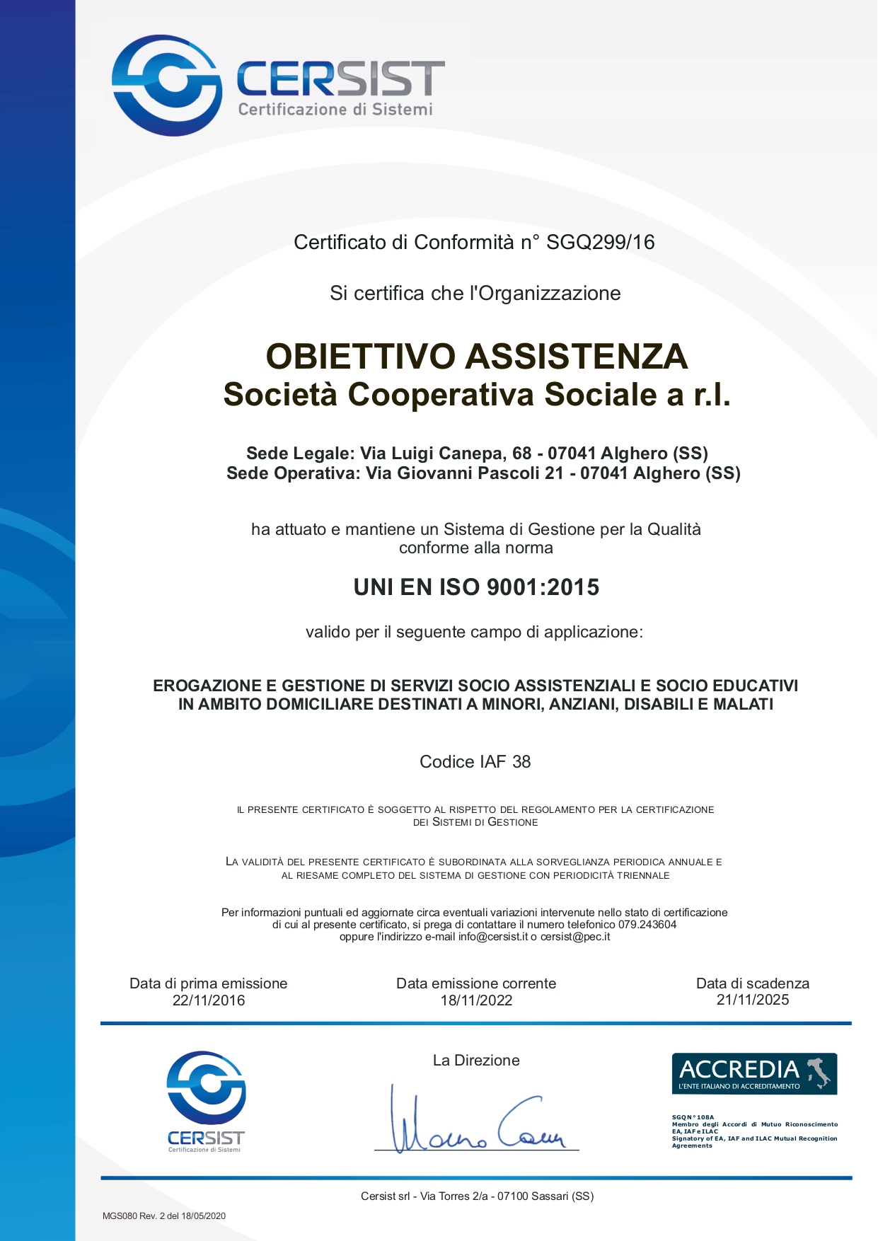 Certificazione di qualità UNI EN ISO 9001